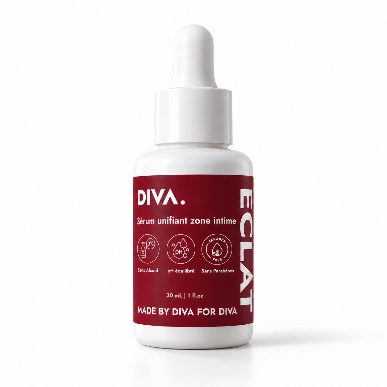 Sérum unifiant DIVA Éclat en flacon compte-gouttes