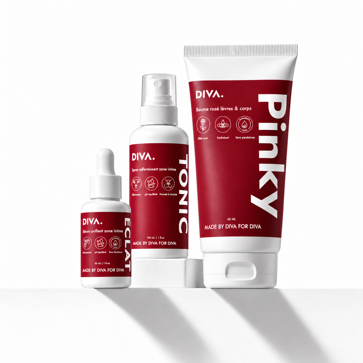 Pack Confiance DIVA : sérum Éclat, baume Pinky et spray Tonic