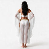 Ensemble Déesse Fantasy - Costume Lingerie Blanc 5 Pièces